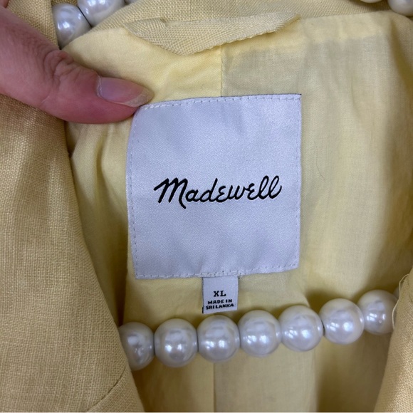 Madewell Yellow The Oversized Linen Blazer Jacket Size XL - Picture 9 of 12